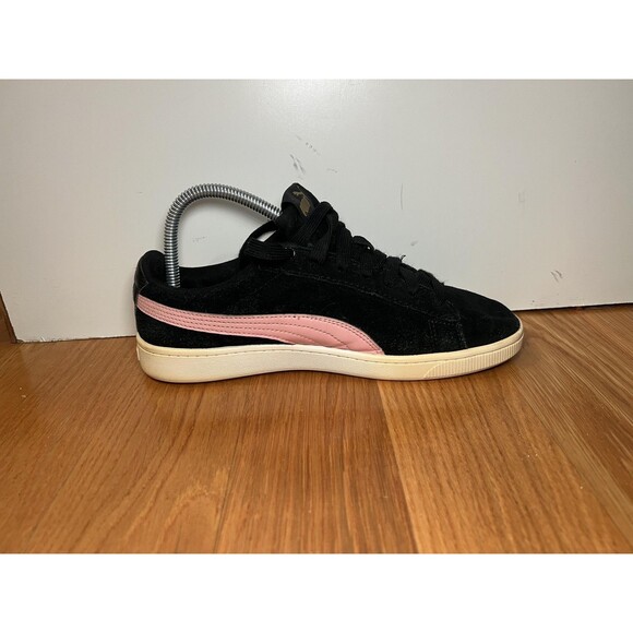 Puma Suede Shoes Womens Size 7.5 Black Pink Low Top Casual Sneakers 369725-11 - Picture 4 of 10
